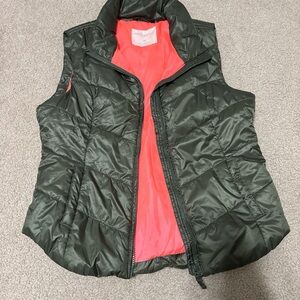 Aeropostale Olive Vest with Coral Interior